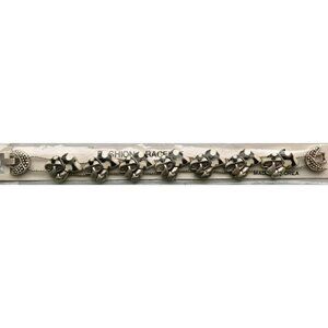 Mushrooms Slide Charm Bracelet New, Old Stock, Vintage Silver Tone Black White